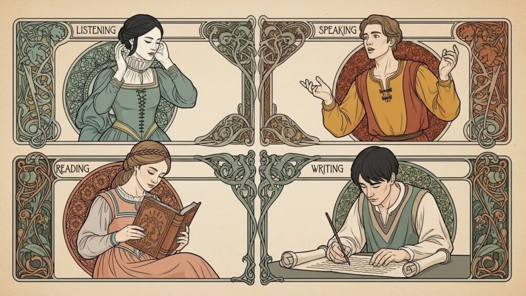 شنیداری، گفتاری، خواندن و نوشتاری - تصویر دوم